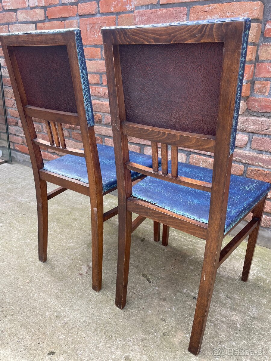 Retro drevené stoličky – 2 ks (vintage štýl) - 8