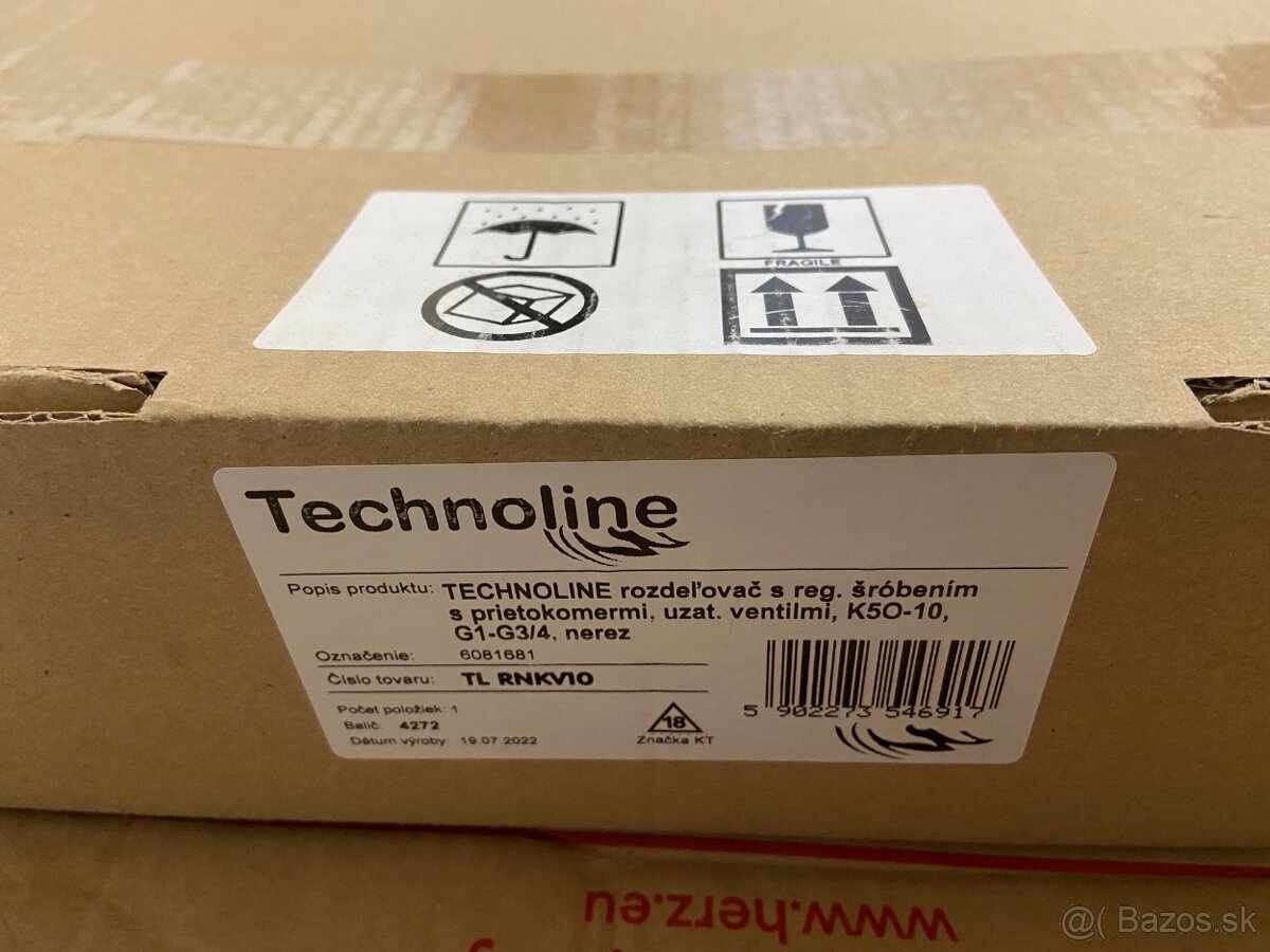 Rozdeľovač podlahového kúrenia, 10 cestný, nerezový - 8