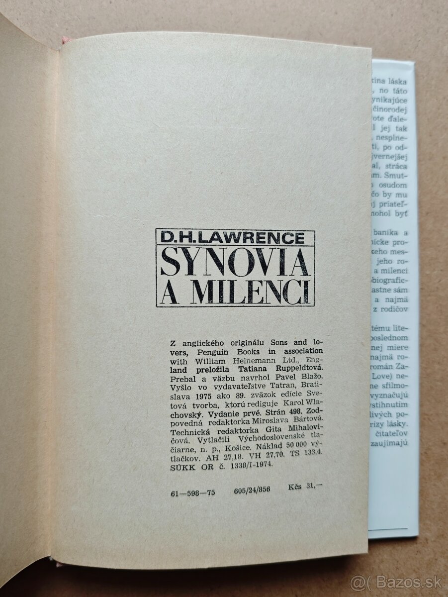 David Herbert Lawrence: SYNOVIA A MILENCI - 8