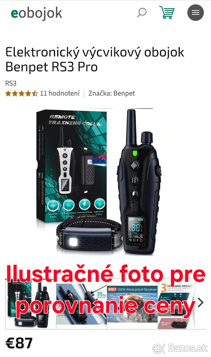 Profi Elektrický výcvikový obojok RS3 PRO. - 8
