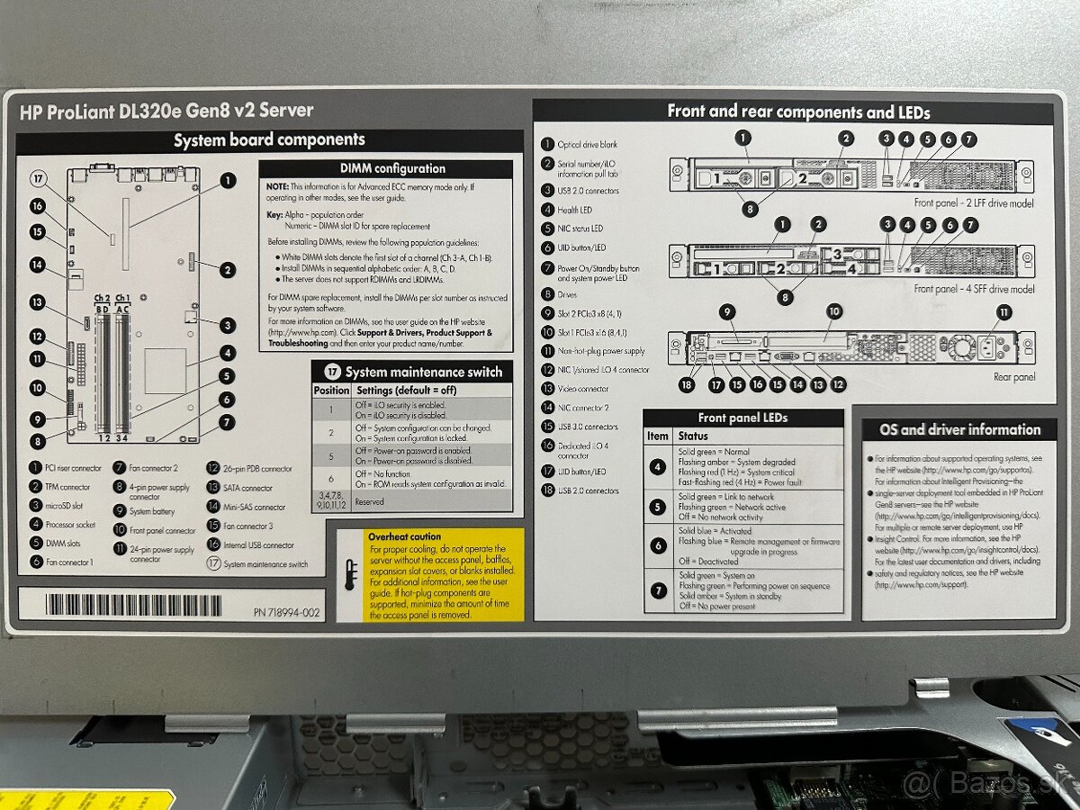 Predam HP ProLiant DL320e Gen8 v2 1U rack server - 8
