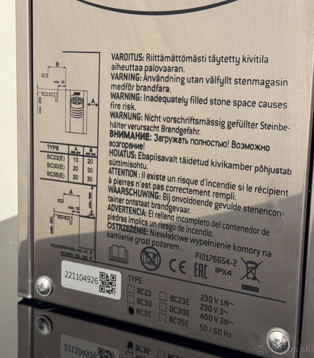 Saunová pec HARVIA Vega compact BC35 - 8