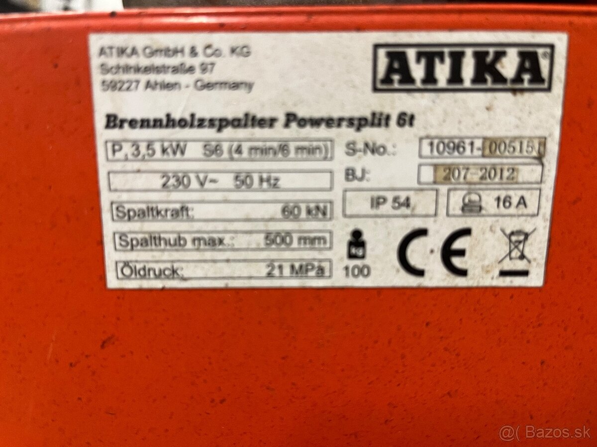 Predám 6T štiepačku na drevo ATIKA - 8