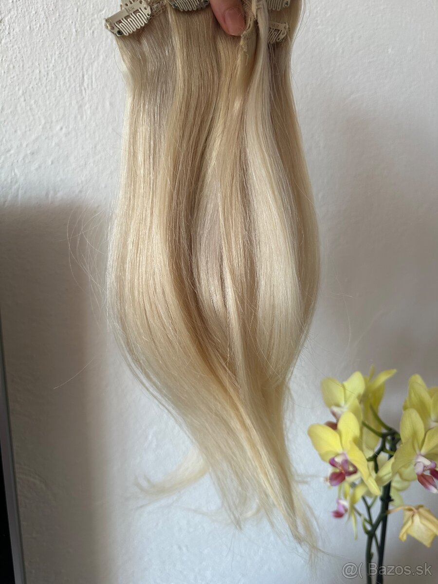 Clip in vlasy blond ľudské - 8