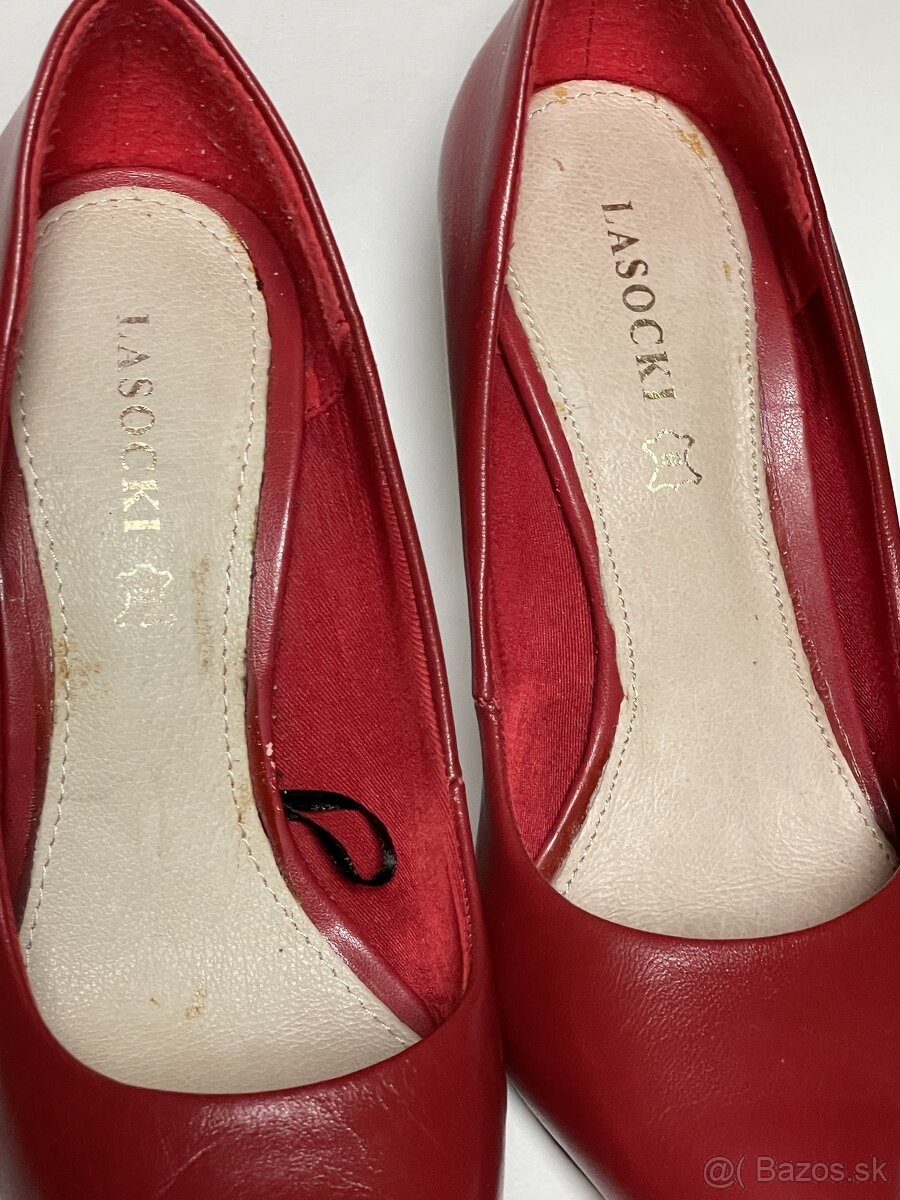 Lasocki Červené kožené lodičky veľkosť 35 - 8
