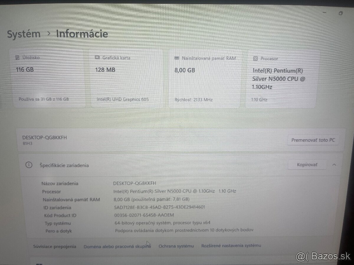 10" tablet Lenovo ideapad 81H3 / 8GB/128GB (Tablet/notebook - 8