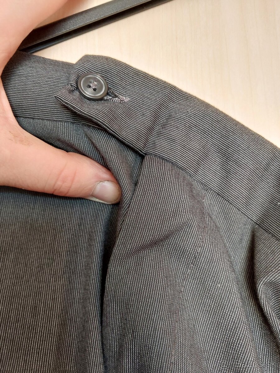 Pánsky oblek Antracit prúžok - 8