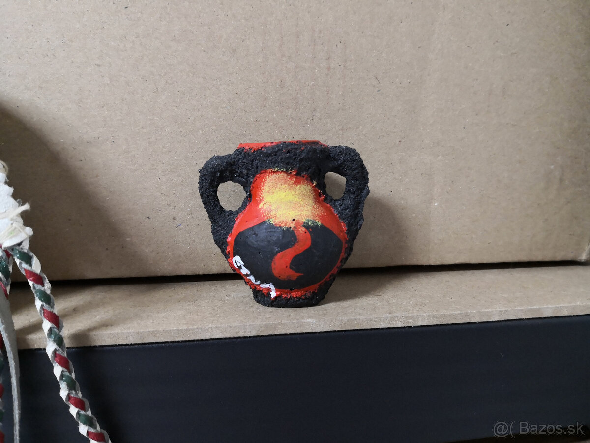 Keramická váza z lávového kameňa 70 roky Etna diz - 8