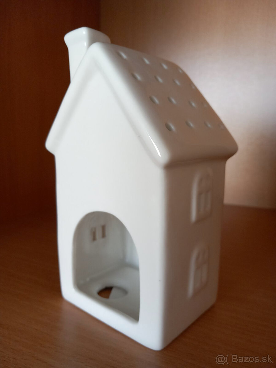 Keramický domček na čajovú sviečku 16x9x8 cm - 8