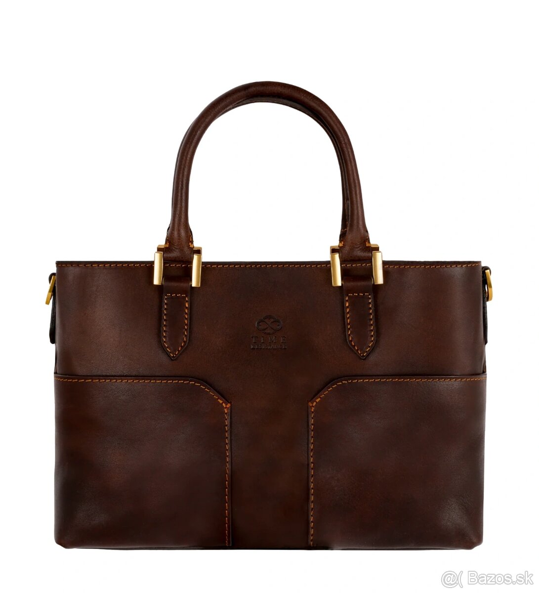 hnedá kožená kabelka - nová - 8