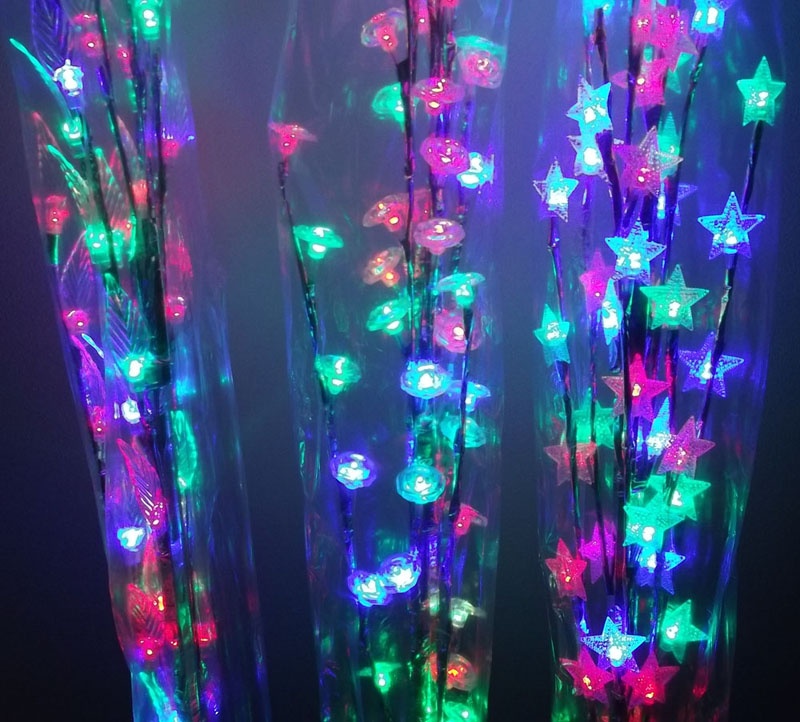 Svietiaca vianočná dekorácia stromček s farebným LED - 8