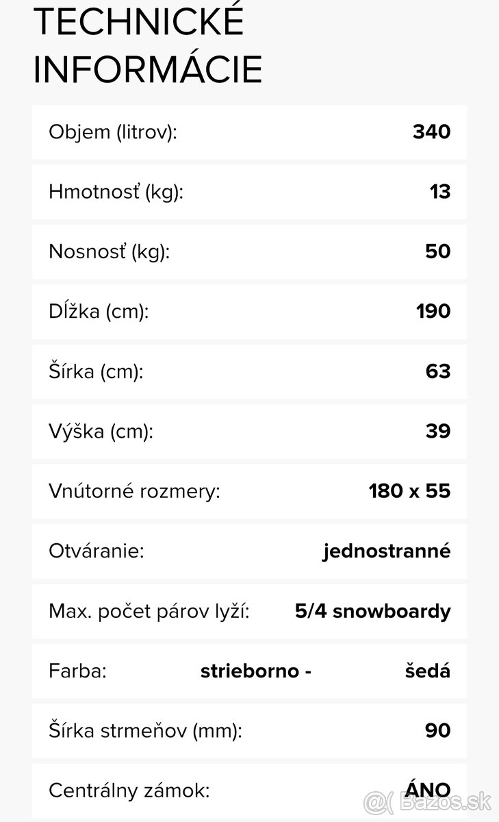 Predám strešný box THULE PACIFIC 600 - 8