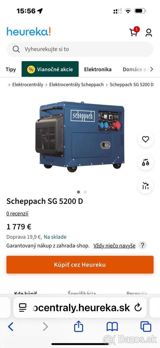 Predam Robustnu dieselovu elektrocentrálu Scheppach SG 5200 - 8