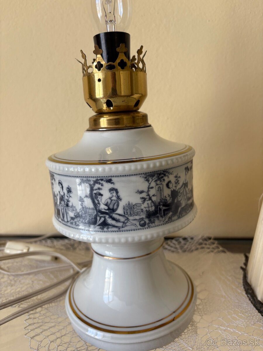 Nočná lmpa so vzorovaným porcelánovým podstavcom Wallendorf - 8