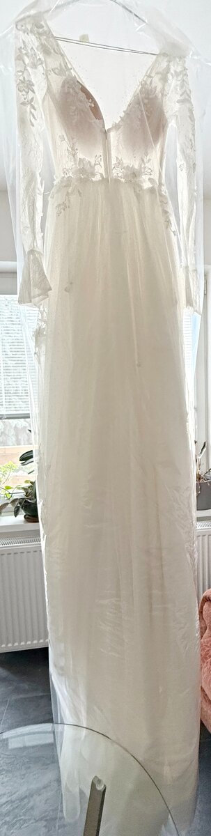 Luxusné svadobné šaty, ručne šité, veľkosť XS - 8