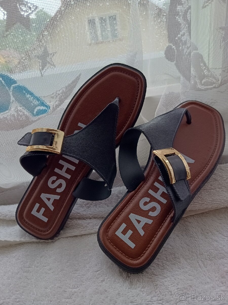 Dámske slapky so zlatou prackou vel.39 - 8