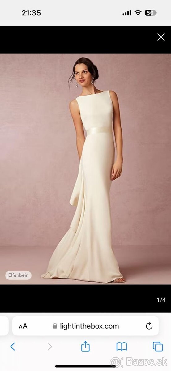 Svadobné šaty so závojom a korunou – farba ivory, elegantné - 8