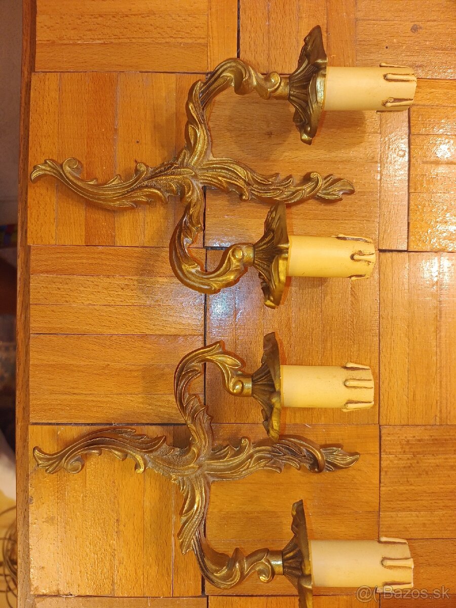 Pár - 2ks, elegantné francúzke nástenné lampy - 8