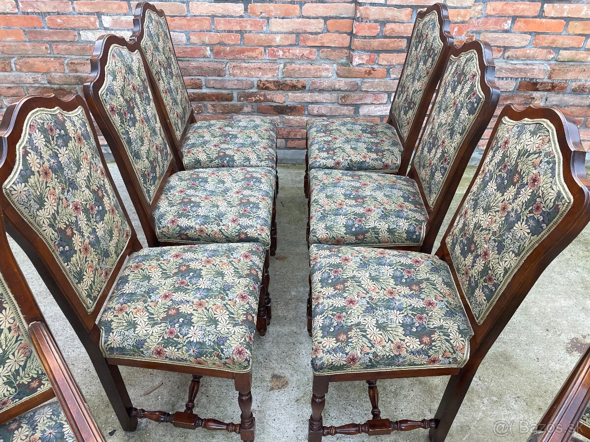 Predám vintage jedálenské stoličky – set 8 kusov - 8