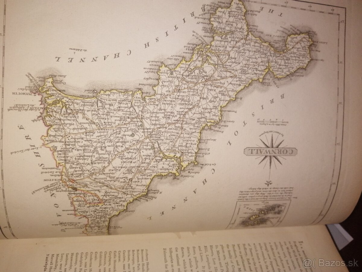 Veľký atlas Anglicko viac ako 50 máp 1793 - 8