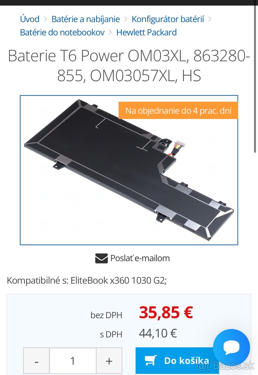 Predám Úplne Novú originálnu batériu HP - 8