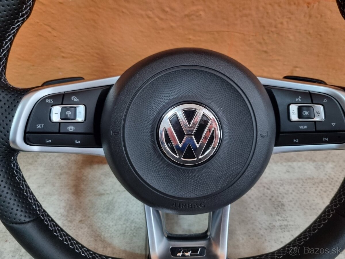 VOLANT VOLKSWAGEN R RLINE kožený BIELE PREŠÍVANIE - 8