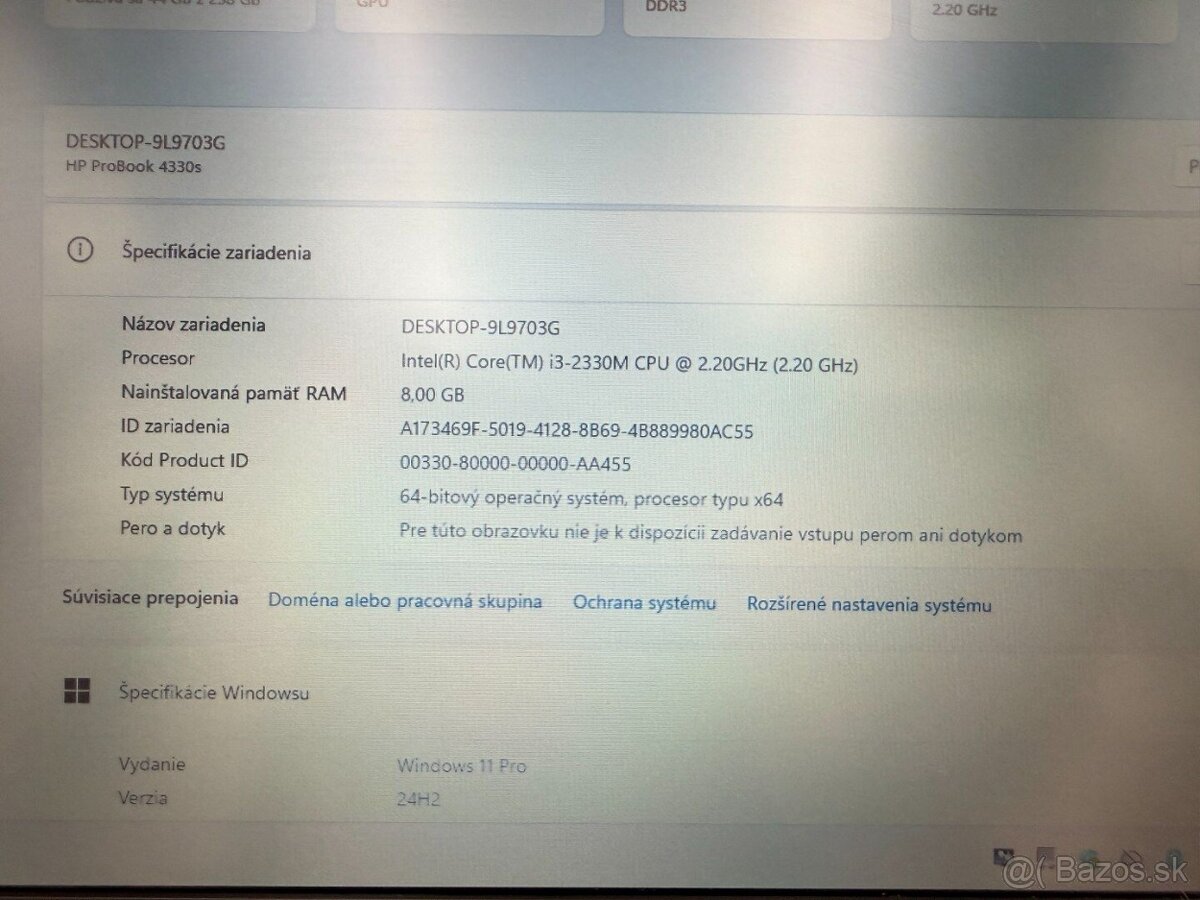 Notebook HP ProBook 4330s, i3 , SSD 256 GB, 8 GB RAM, Win 11 - 8