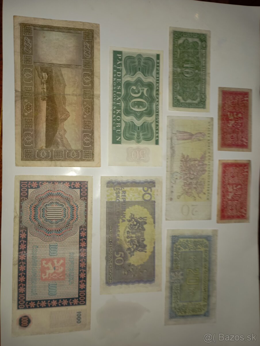 SESTAVA BANKOVEK 5-1000 KČS, 50. LÉTA, VŠE NEPERFOROVANÉ - 8