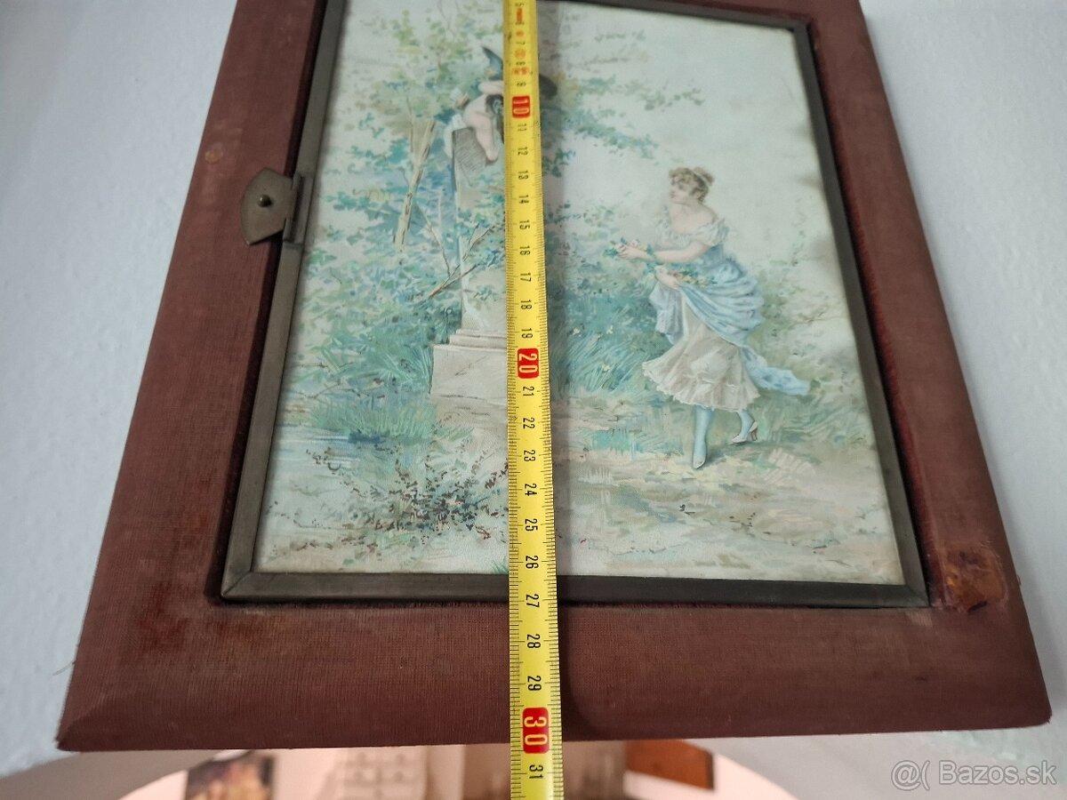 Predám starožitné toaletné závesné zrkalo s obrázkami 45 € - 8