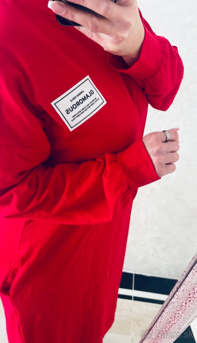 Mega bavlnene maxi šaty red - 8