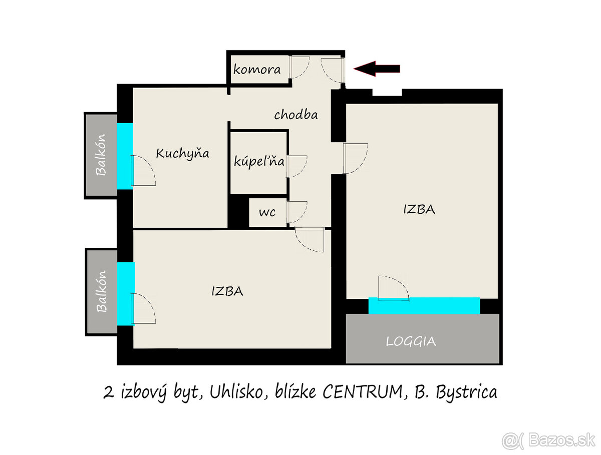 UHLISKO / 2i byt BB / blízke CENTRUM / LOGGIA A BALKÓNY - 8