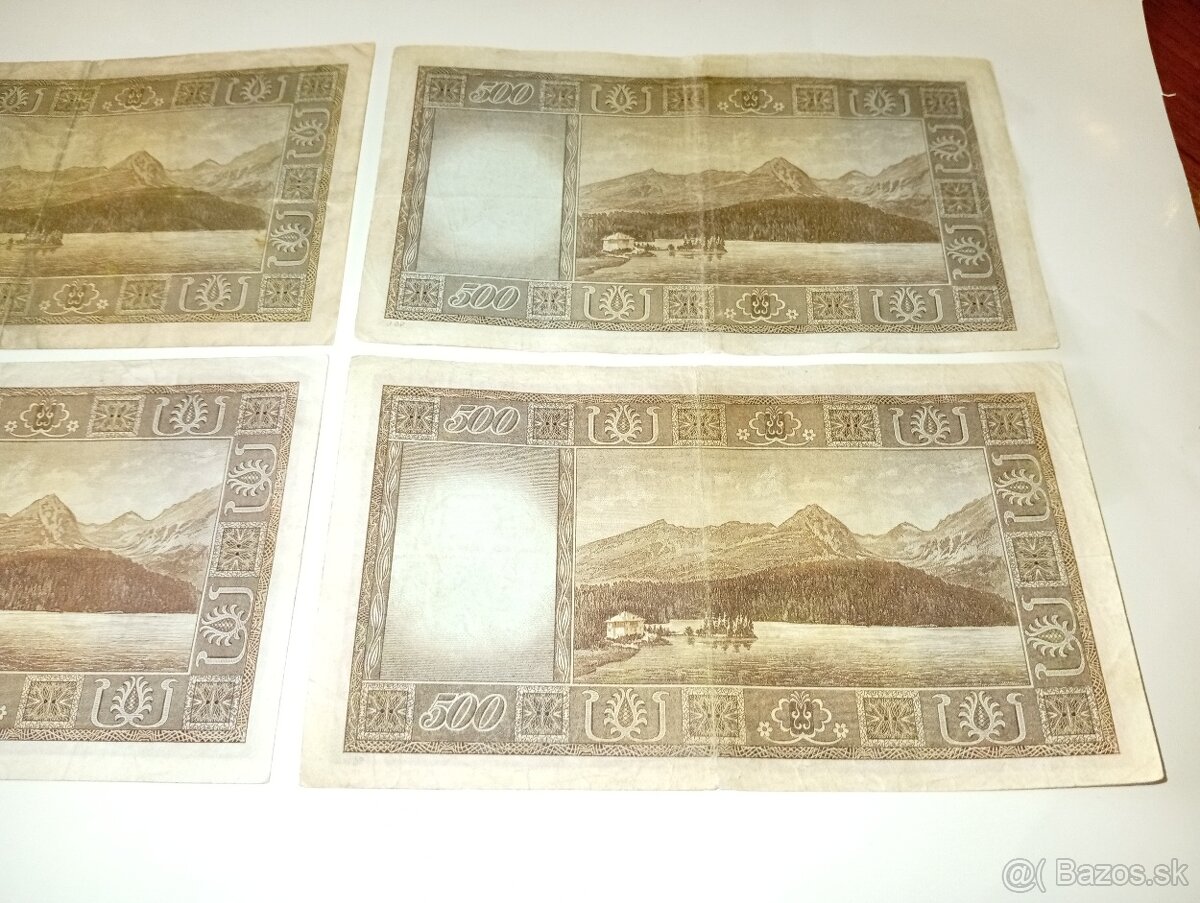 BANKOVKY 500 KČS, 1946, RŮZNÉ SÉRIE, NEPERFOROVANÉ - 8