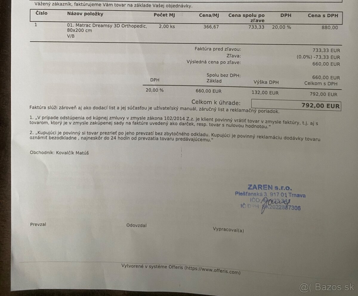 Zaren Madrac 3D Orthopedic - 8