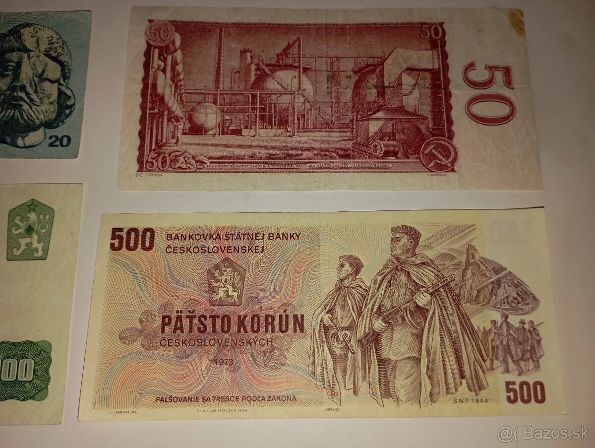 SESTAVA BANKOVEK 3-500 KČS, 60. LÉTA, 7 RŮZNÝCH NOMINÁLŮ - 8