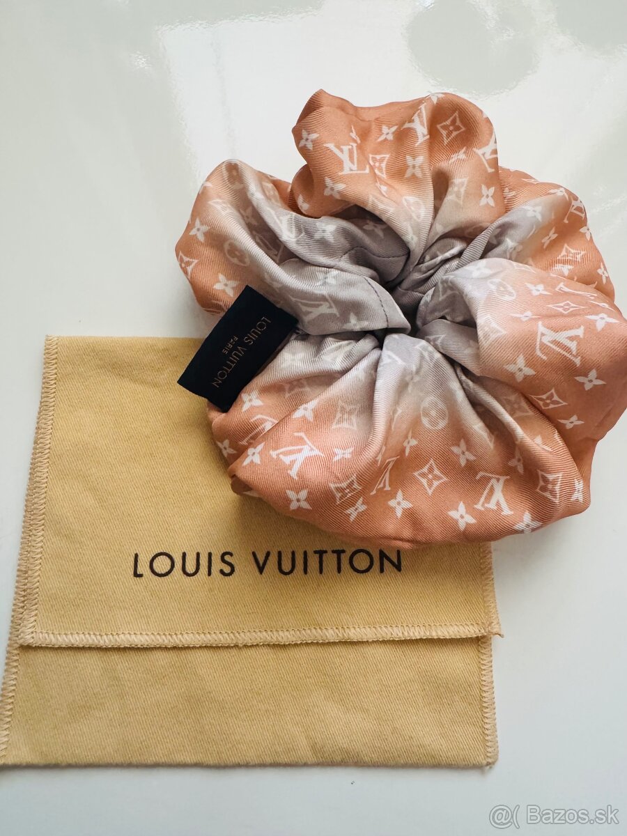 Hodvabna Louis Vuitton ozdoba do vlasov gumicka monogram - 8