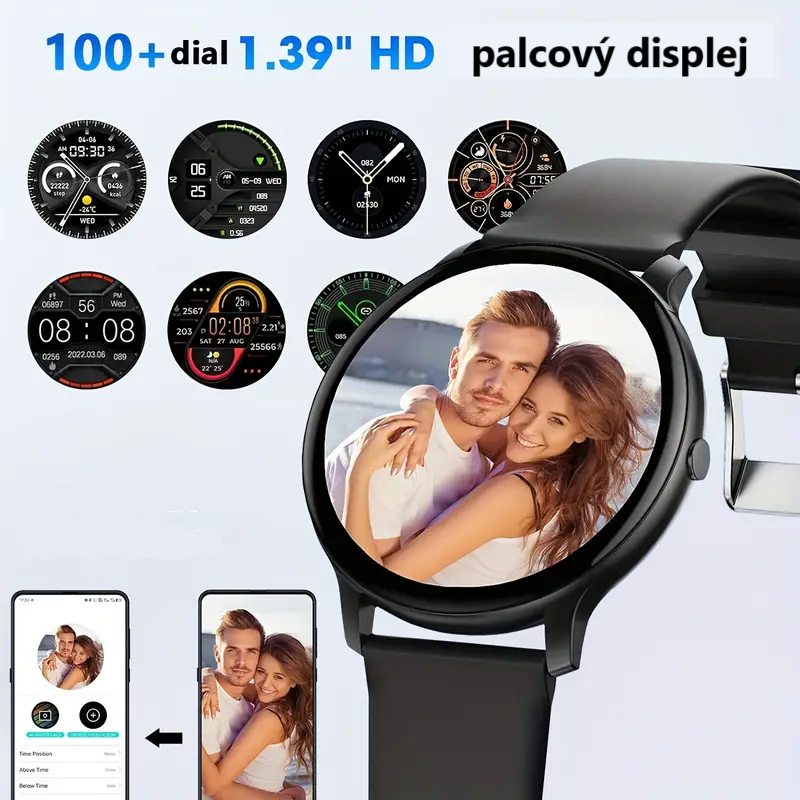 Fitness smart hodinky okrúhle, možnosť volania - 8