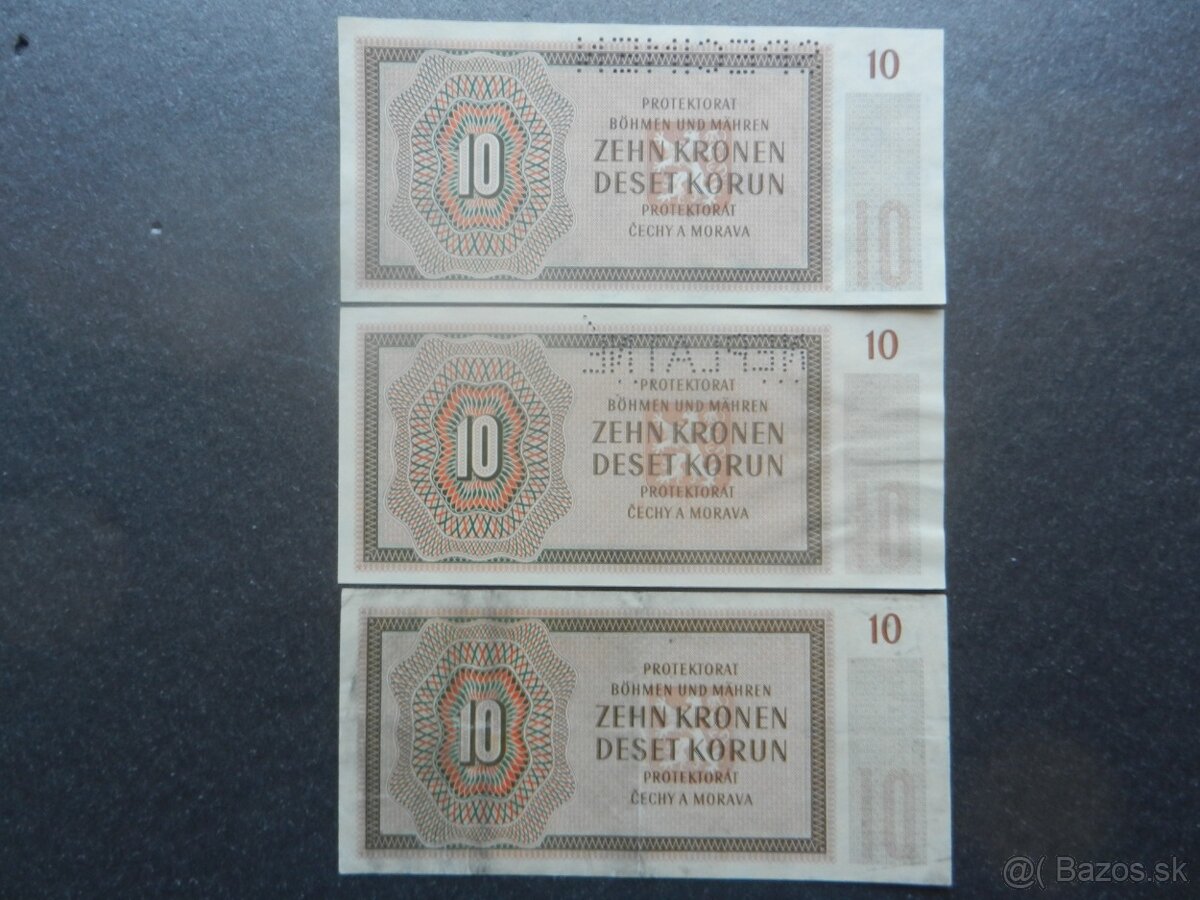 Bankovky Protektorát perforované a neperforované - 8