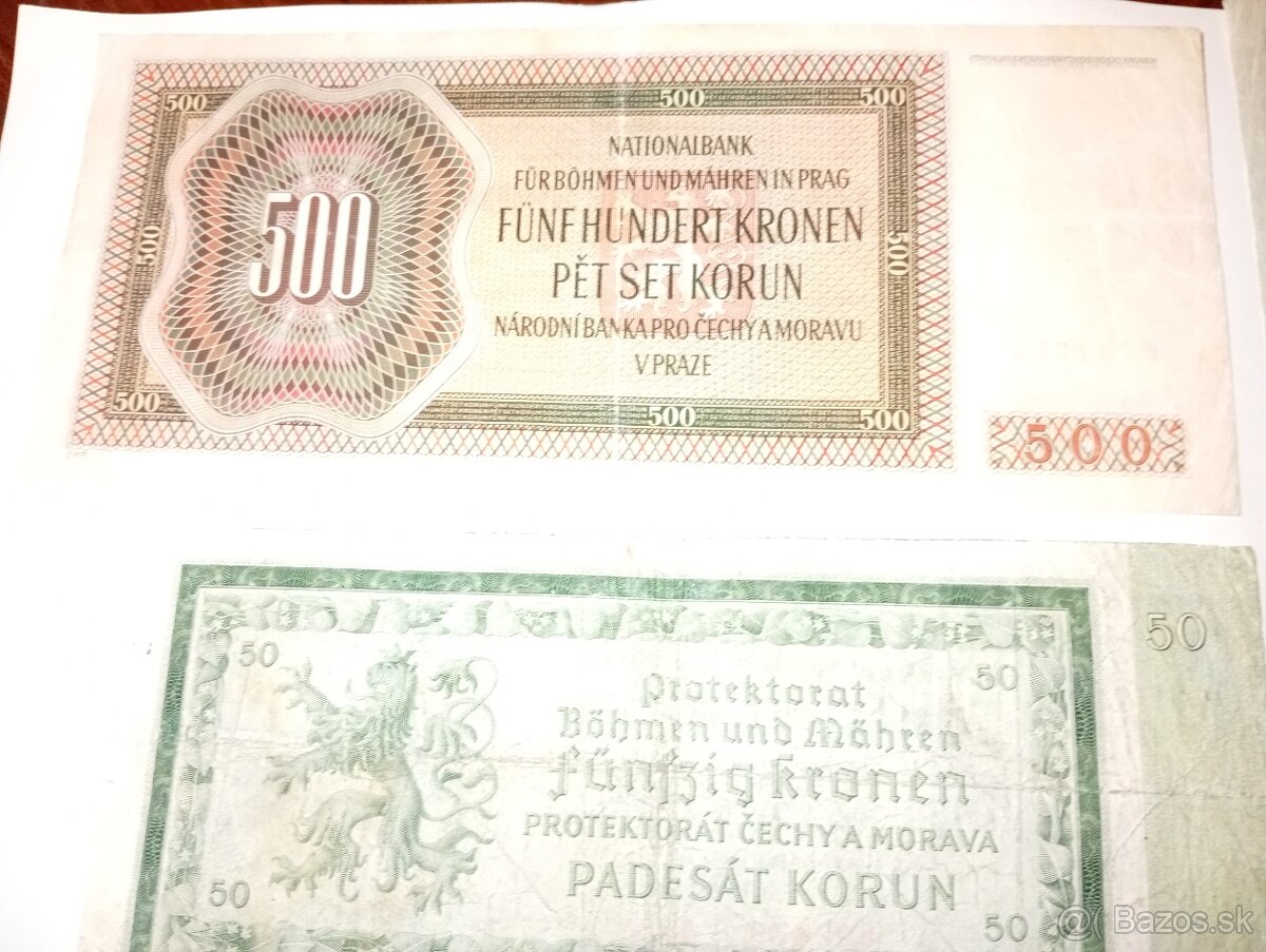 SESTAVA BANKOVEK 1-1000 K, 40. LÉTA, VŠE NEPERFOROVANÉ - 8