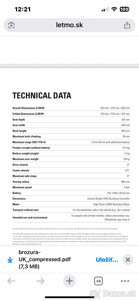 Elektrický invalidný vozík Quickie Q50 Carbon - 8
