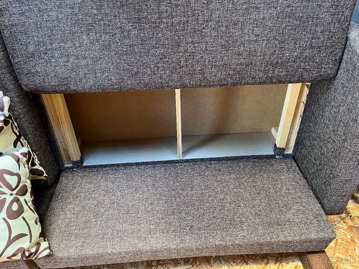 Gauč hnedý roztahovaci - 8