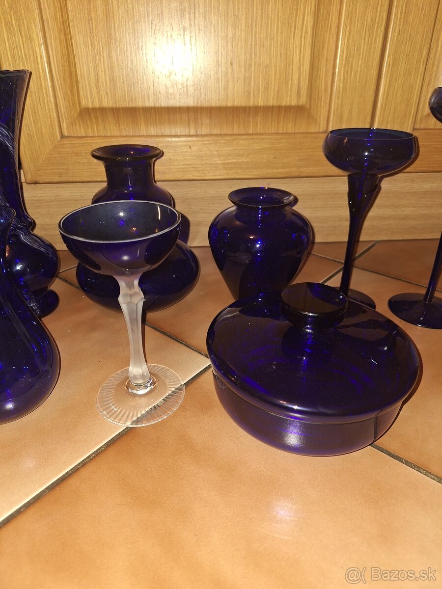 Modré kobaltove sklo - 8