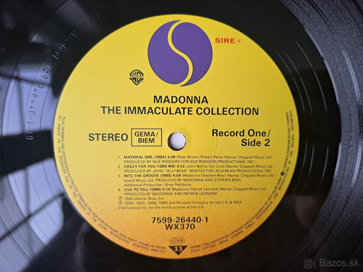 Lp MADONNA - The Immaculate Collection - 8