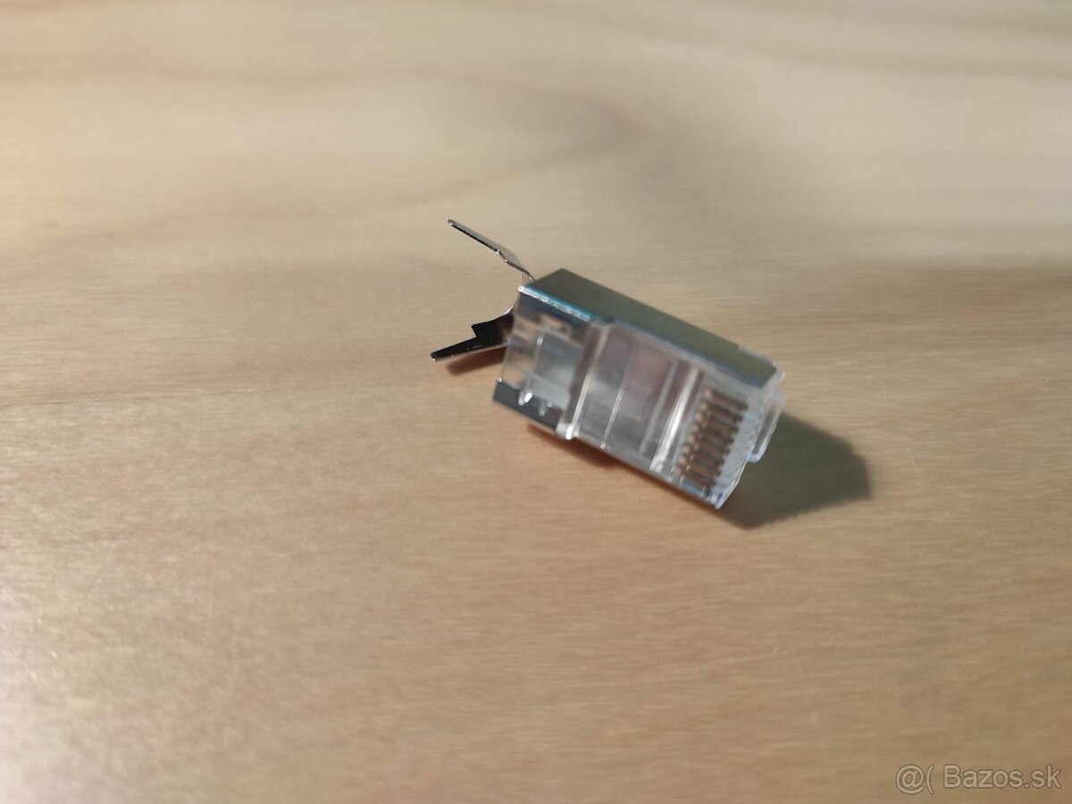 10x Konektor RJ45 tienený cat 6a/7 drôt STP - 8