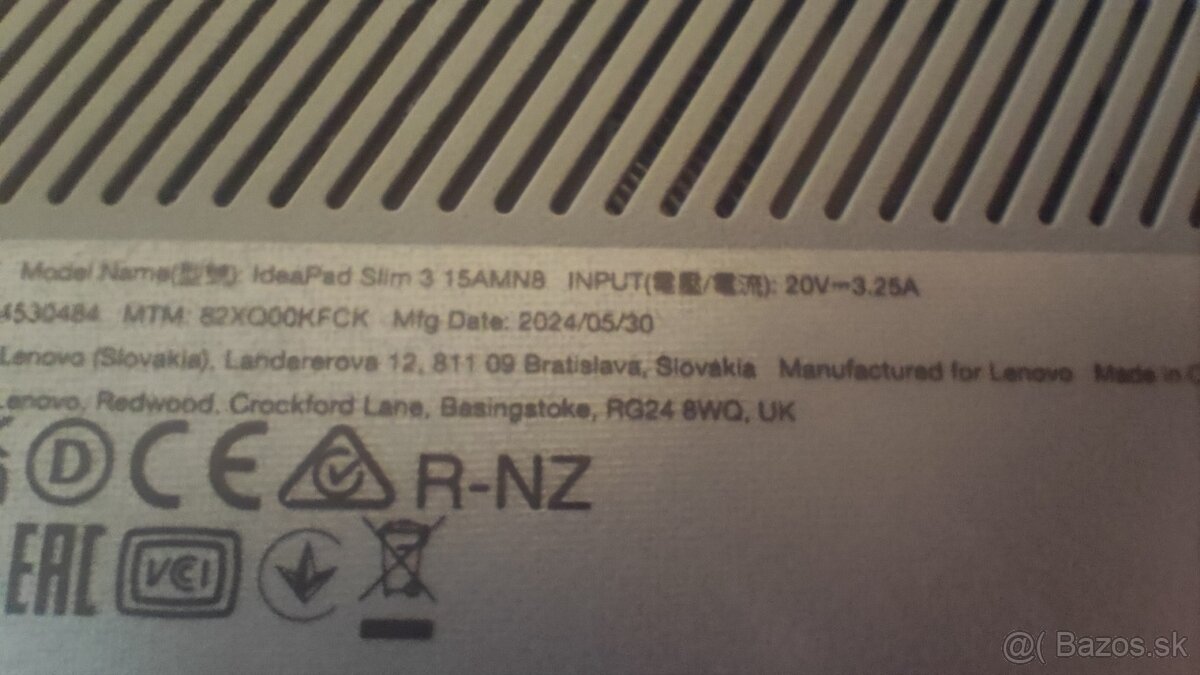 Predám Notebook LENOVO ideaPad Slim 3 15AMN8 - 8