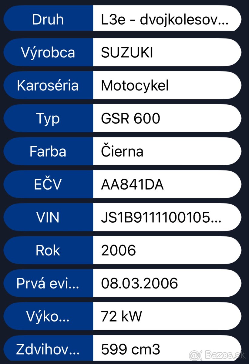 Suzuki GSR 600 rok 2006 - 8