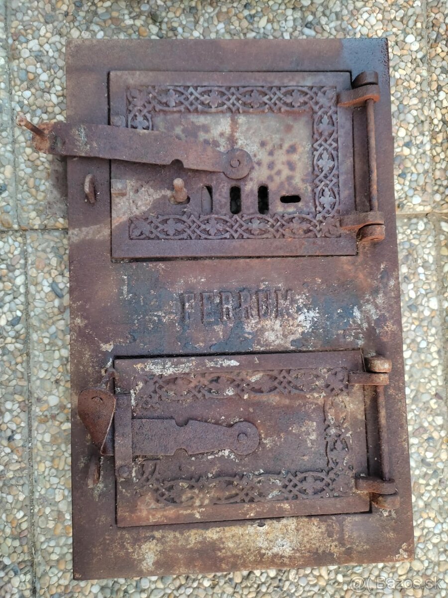 Starožitné dvierka na kachle znacene - 8