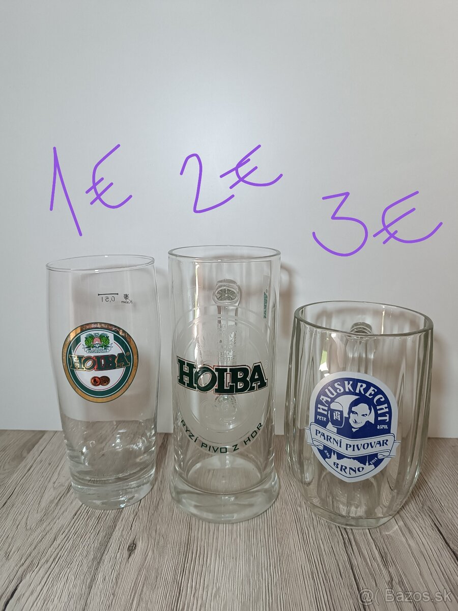 České pivové poháre 1 - 8