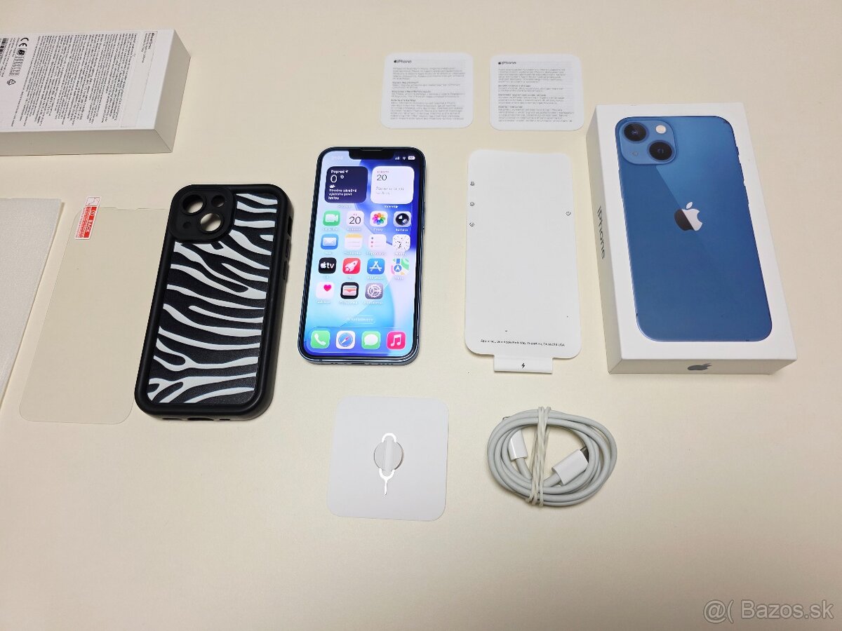 APPLE IPHONE 13 mini 128GB BLUE ,BATERKA 100% - 8