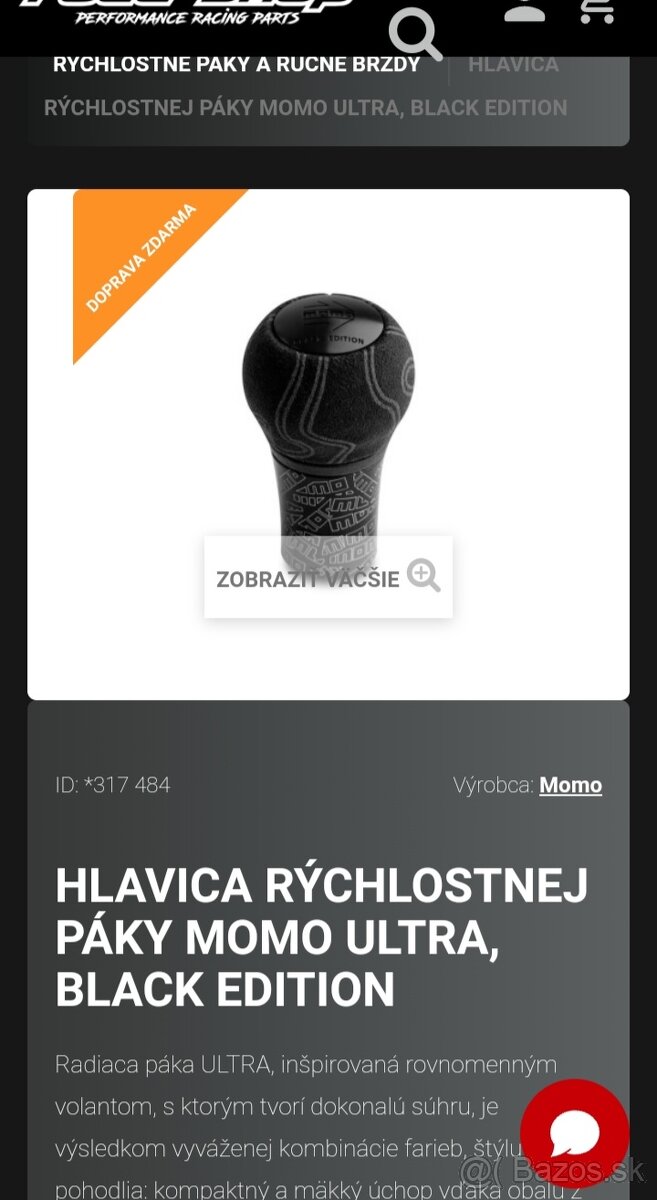 Rýchlostná páka MOMO BLACK EDITION - 8