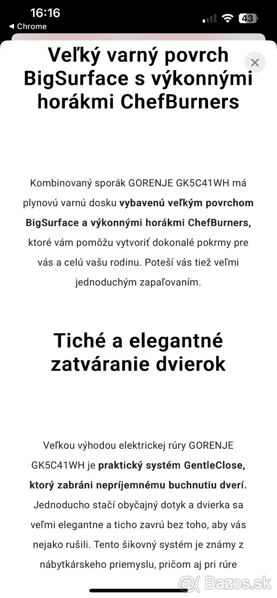 Kombinovaný sporák Gorenje - 8